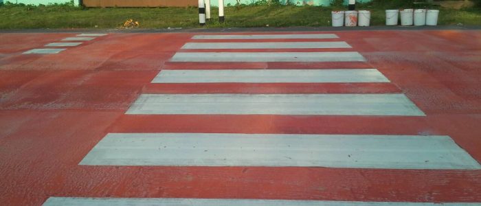 ทำเเครื่องหมายบนผิวทาง